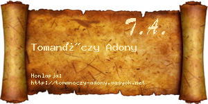 Tomanóczy Adony névjegykártya